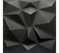 DECCART Pannelli Decorativi Per Pareti 3D - Pannelli Murali - Pannello Decorativo Parete - Polystyrène PSE - 50x50 cm Ambra 5 m², 20 Pezzi, Nero