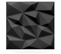 DECCART - Pannelli Decorativi Per Pareti 3D - Pannelli Murali - Pannello Decorativo Parete - Polystyrène PSE - 50x50 cm Brylant 8 m², 32 pezzi, Nero