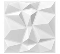 DECCART Pannelli Decorativi Per Pareti 3D - Pannelli Murali - Pannello Decorativo Parete - Polystyrène PSE - 50x50 cm Ambra 12 m², 48 Pezzi, Bianco