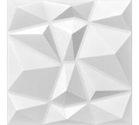 DECCART Pannelli Decorativi Per Pareti 3D - Pannelli Murali - Pannello Decorativo Parete - Polystyrène PSE - 50x50 cm Ambra 5 m², 20 Pezzi, Bianco