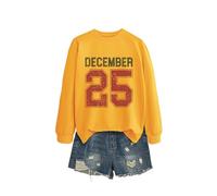 December 25 Casual Graphic Sweatshirt for Women, Long Sleeve Crewneck Pullover, Soft And Breathable Top for all-Day Comfort, Great Gift Idea