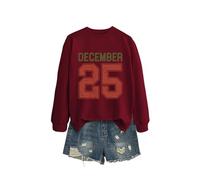 December 25 Casual Graphic Sweatshirt for Women, Long Sleeve Crewneck Pullover, Soft And Breathable Top for all-Day Comfort, Great Gift Idea