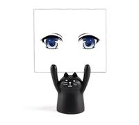 Decent Stare Animazione Occhi Memo Holder Cartoon Gatto Nero Stand Decorazione