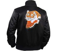 Decenzaa Rocky Tiger Giacca in raso nero per uomo, Nero , 3XL