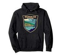 Deception Pass State Park Bridge Washington Vintage Felpa con Cappuccio