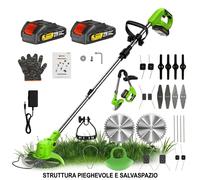 Decespugliatore a Batteria 21V 2 Batterie Tagliaerba Elettrico Silenzioso Green