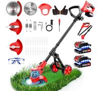 DECESPUGLIATORE A BATTERIA 21V 4 IN 1 TAGLIAERBA CON 2 BATTERIE RICARICABILI E A