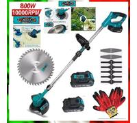 Decespugliatore a Batteria 48V 2 Batterie - Tagliaerba 8 Accessori 800W