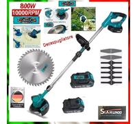Decespugliatore a Batteria 48V Tagliabordi Tagliaerba 2 Batterie - 8 Accessori
