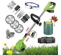 Decespugliatore A Batteria Con 2 Batterie E Caricabatterie Decespugliatore 36V Decespugliatore A Batteria 3 In 1 Con Batteria 6.0Ah Decespugliatore Asta Telescopica Regolabile Impugnatura Supplementar
