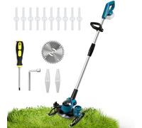 Decespugliatore a Batteria, Tagliabordi a Batteria Compatibile con Makita 18V Batteria, Decespugliatore Elettrico con 3 Tipi di Lame, Maniglia Regolabile per Prati, Arbusti (Senza Batteria)