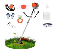 Decespugliatore a benzina da 52 cc, 2 tempi, 2 in 1, con lama 3T da 25,4 cm, motore ad avvio rapido, albero staccabile, tracolla, impugnatura ergonomica, 2,2 kW 8500 giri/min (arancione)