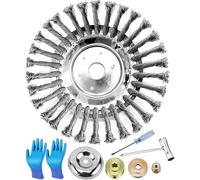 Decespugliatore a filo metallico, spazzola professionale per erbacce con foro da 25,4 mm, spazzola per erbe selvatiche, spazzola per erbacce per un'efficace rimozione del muschio, 10 inch