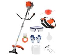 Decespugliatore a gas da 52 cc, decespugliatore a 2 tempi, potente diserbante, raffreddamento ad aria senza fili, 2,2 kW/8500 giri/min, per la cura del prato, arancione