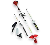 Decespugliatore a scoppio 2 tempi 25cc multifunzione regolabile con tagliasiepi troncarami e potatore