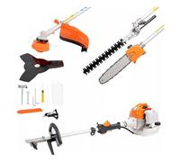 Decespugliatore a scoppio 4 in 1 multifunzione, tagliasiepi, motosega da potatura, tagliabordi- multiutensile da giardino 52cc motore a miscela di benzina 2 tempi