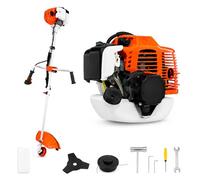 Decespugliatore a Scoppio 52cc 1.45kW 8500RPM Motore 2 Tempi con Manubrio Avviamento Elettrico con Batteria 12V e Manuale con Testina Doppio Filo e Disco tre Denti Acciaio per Erba, Giardino, Arbusti