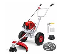 Decespugliatore a Scoppio 63CC 2HP 2 Tempi con Ruote a Spinta Tagliaerba