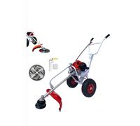 Decespugliatore a Scoppio 63CC 2HP 2 Tempi con Ruote a Spinta Tagliaerba