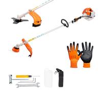 Decespugliatore a Scoppio Professionale 52cc 2 Tempi - Multifunzione 2 in 1 con Testina Tap & Go 2mm e Disco in Acciaio a 3 Denti - Tagliaerba Benzina, Sistema Antivibrante e Avviamento Facilitato