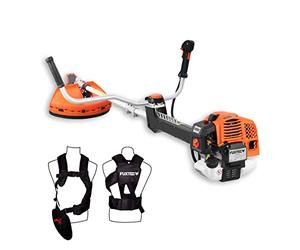 Decespugliatore a scoppio professionale con 62 cc, sistema antivibrazione,2in1 Multitool, con tracolla FUXTEC FX-PS162 multifunzione tagliabordi trimmer motore a scoppio 2 tempi con 3,5 CV di potenza