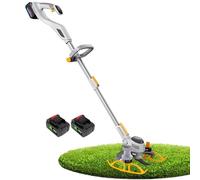 Decespugliatore Bordatore Leggero, Decespugliatore Giardino A Batteria, Decespugliatore A Batteria con Lame in Metallo, 3 Tipi Lame, Manico Retrattile, per Bordature Prato E Terreni Agricoli 21B