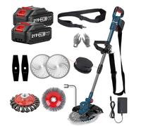 Decespugliatore da giardino senza fili con batteria e caricabatterie Tagliabordi elettrici Alimentato a batteria Kit decespugliatore per erbacce Kit tagliaerba Tosaerba Kit decespugliatore per erbacce