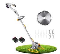 Decespugliatore Elettrico A Batteria, Decespugliatore Elettrico Ricaricabile, Decespugliatore E Bordatore A Batteria, Impugnatura Antiscivolo, Blocco Sicurezza, Due Batterie Ricaricabili 4.0Ah 21B