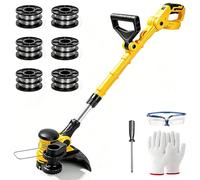 Decespugliatore senza fili per Dewalt 20 V max batteria (senza batteria), decespugliatore elettrico da 12 pollici, motore spazzolato da 800 W, 8810 giri/min, alimentazione automatica della linea, con