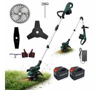 Decespugliatore Tagliabordi a Batteria 88V 8AH con Stelo in Alluminio Regolabile Rasaerba Elettrico da Giardino Tagliabordi e decespugliatore 2 in 1 Leggero e Compatto