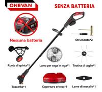 Decespugliatore Tagliaerba a Batteria Elettrico 4000W Tagliabordi con Accessori