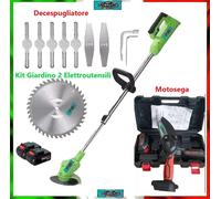 Decespugliatore Tagliaerba a Batteria Motosega Catena 4 Pollici , 4 Batterie 48V