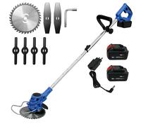 Decespugliatore Tagliaerba Elettrico 800W 2 Batterie 21V Asta Bordatore Giardino