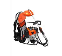 AMC Decespugliatore a zaino con motore a scoppio multifunzione 2 in 1 52cc 2 tempi professionale con testina doppio filo da 2 mm e disco tre denti tagliasiepi e bordo per fai da te o professionisti