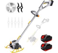 Decespugliatori, Decespugliatore E Bordatore Elettrico A Batteria, Decespugliatore A Batteria, Facile da Usare, Maniglia Ritrattile, 11000 Giri/Min, per Patio, Giardino di Prato 21A