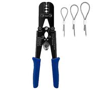 Dechengbao - Attrezzo per crimpatura funi metalliche, per manicotti a clessidra duplex in alluminio e rame, pulsanti di arresto e ghiere con tagliacavi integrato, funziona da 3/64" a 1/8"