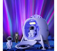 Dechoga Space Capsule Projector con Due Astronauti, Timer e un Telecomando, Astronauta Proiettore Stelle, Proiettore Soffitto Adatto a Bambini e Adulti [Classe di Efficienza Energetica B]