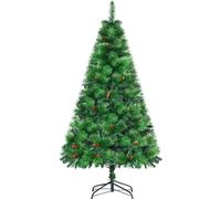 DecHome Alberello di Natale Decorato Ignifugo Base in Metallo ø116x180 cm