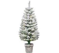 DecHome Albero di Natale Artificiale Innevato Bianche 116 Rami 90cm Verde