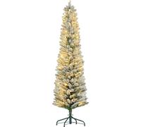 DecHome Albero di Natale Innevato ø52x180 cm 329 Rami e Luci LED Verde