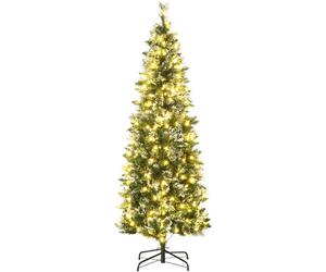 DecHome Albero di Natale Innevato h. 180 cm con 240 Luci LED e 618 Rami con Base in Acciaio