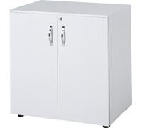 DecHome Armadietto per Documenti con Serratura 2 Ante e 2 Ripiani Mobiletto Multiuso Portaoggetti con Maniglia in Lega di Alluminio 80x40x80 cm Bianco