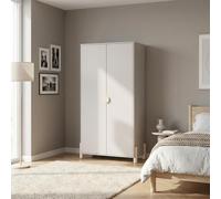 DecHome - Armadio camera letto Guardaroba 2 ante battenti con Asta Appendiabiti Dimensioni 92,8x45x180 cm colore Beige