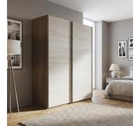 DecHome - Armadio camera letto Guardaroba 2 ante scorrevoli con Asta Appendiabiti Dimensioni 180x56,7x218,6 cm colore Olmo Perla