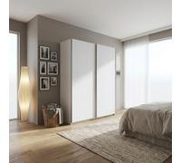 DecHome - Armadio camera letto Guardaroba 2 ante scorrevoli con Asta Appendiabiti Dimensioni 180x56,7x218,6 cm colore Bianco