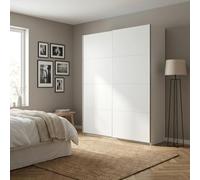 DecHome - Armadio camera letto Guardaroba 2 ante scorrevoli con Asta Appendiabiti Dimensioni 200,1x61,2x235 cm colore Bianco