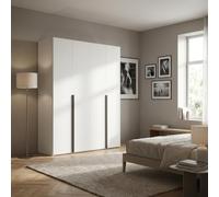 DecHome - Armadio camera letto Guardaroba 4 ante battenti con Asta Appendiabiti Dimensioni 185x60,3x250 cm colore Bianco