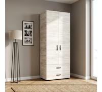 Kit armadio 2 ante + 2 cassetti 80x52x205 cm bianco ven.k083