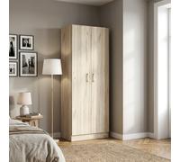 DecHome Armadio Guardaroba 2 ante battenti 80x52x180 cm Rovere Metropolitano