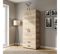 Kit armadio 2 ante + 2 cassetti 80x52x205 cm rovere m. k358